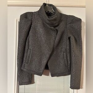 Express Textured Funnel Neck Teddy Jacket